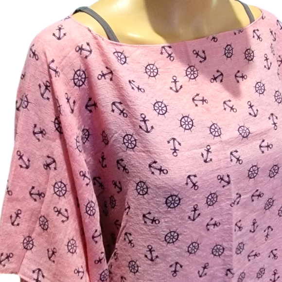 Nautical Themed Print Kaftan Beach Cover Up One Size NWOT - Picture 2 of 4